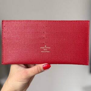 Louis Vuitton Felicie Pochette Card Holder Insert Red Leather Slim Wallet